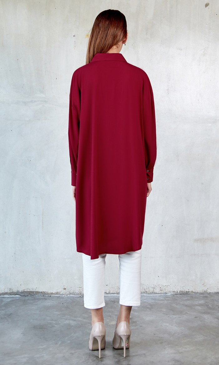 Calista Blouse in Maroon